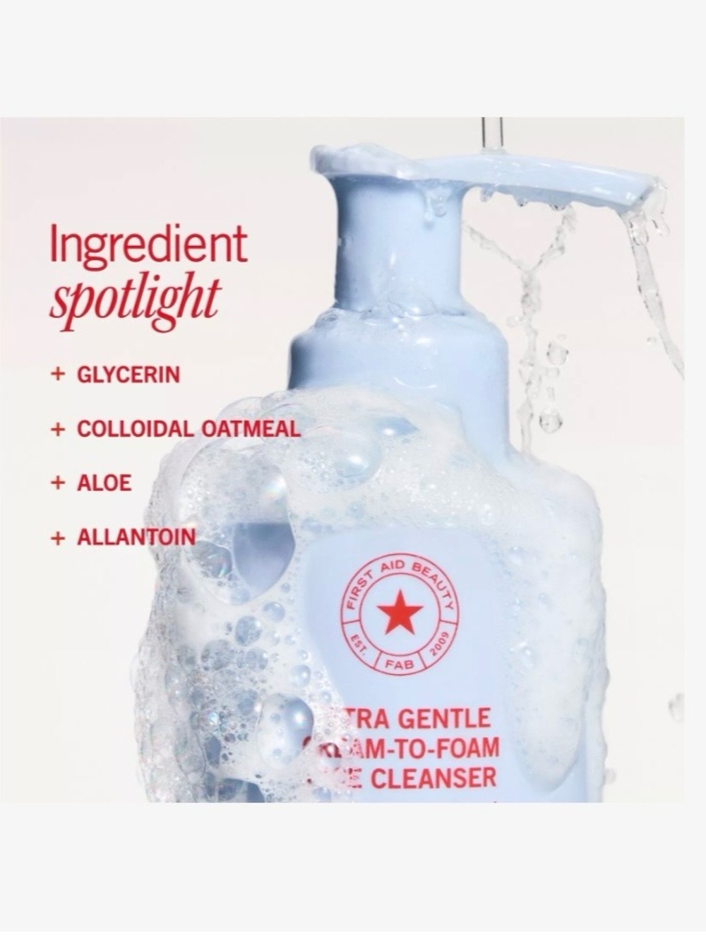 First Aid Beauty Light Blue Gentle Foam Cleanser